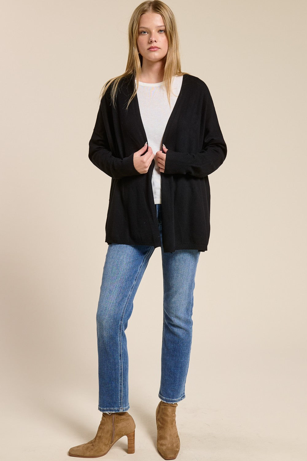 Cashmere Blend Cozy Drape Cardigan