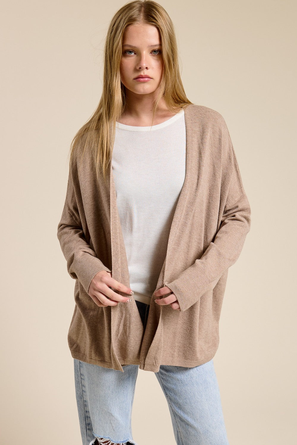 Cashmere Blend Cozy Drape Cardigan