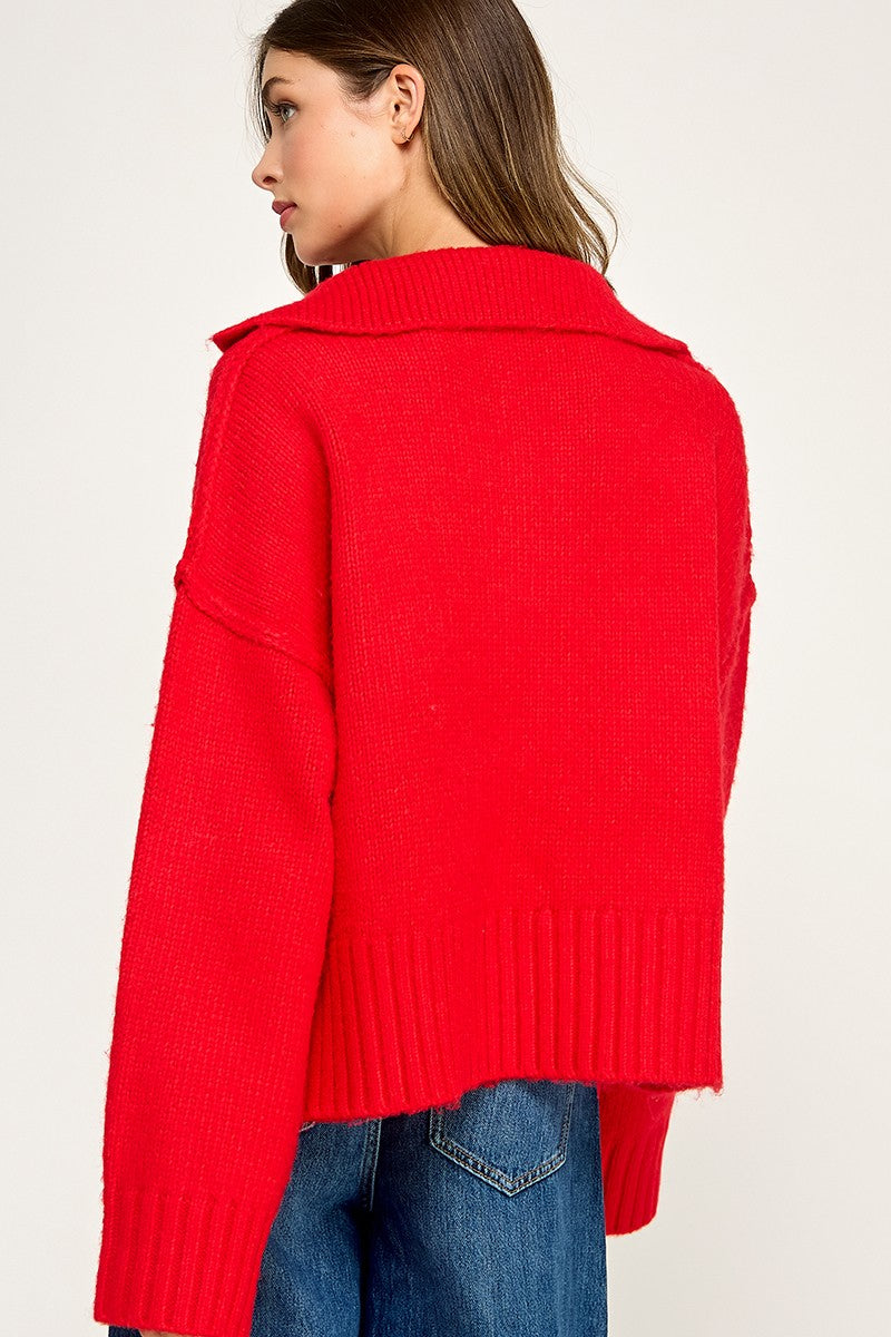 Polo Collar Soft Sweater