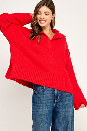 Polo Collar Soft Sweater