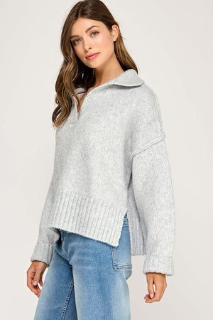 Polo Collar Soft Sweater