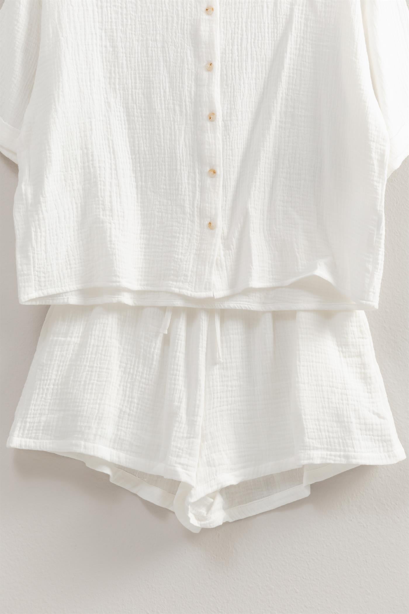 Relaxed Shirt And Flowy Shorts Set