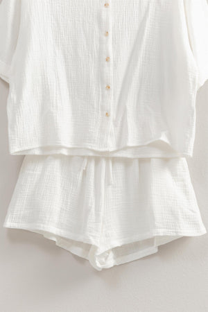Relaxed Shirt And Flowy Shorts Set