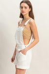 Gauze Front Pocket Overall Romper