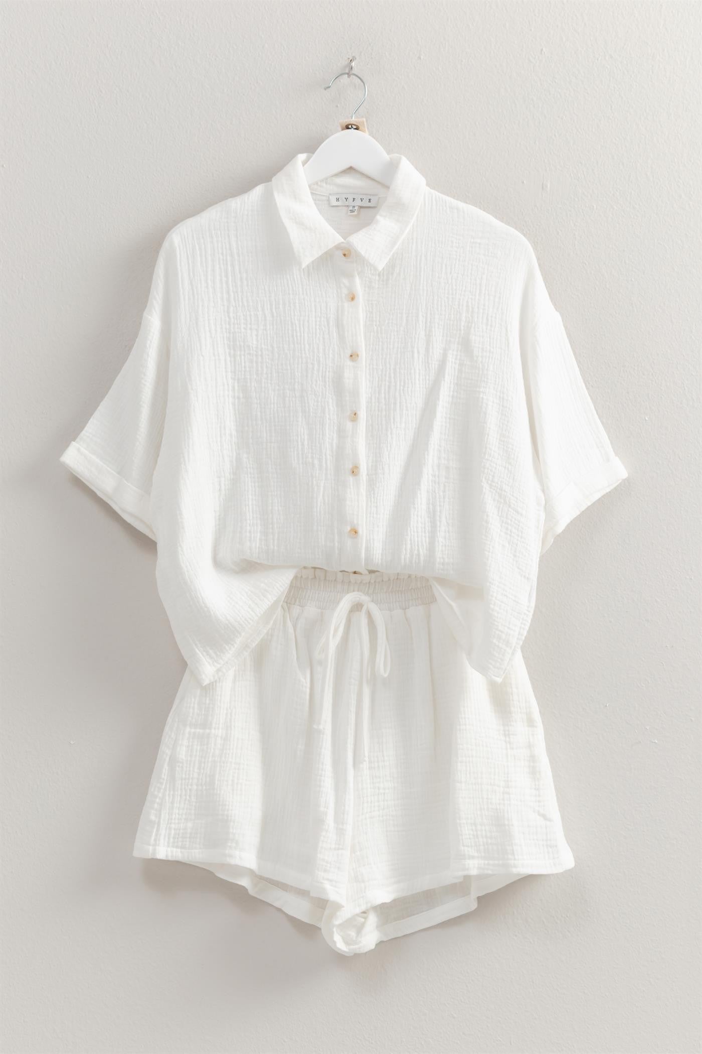 Relaxed Shirt And Flowy Shorts Set