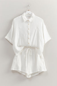 Relaxed Shirt And Flowy Shorts Set