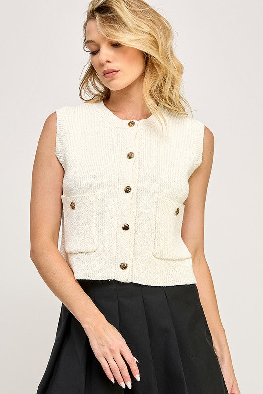 Classic Button Down Sweater Waistcoat
