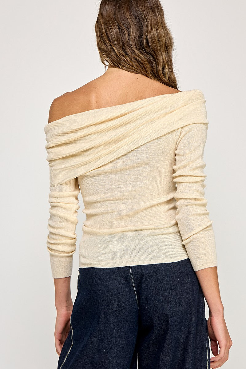 Crossover Off Shoulder Sweater