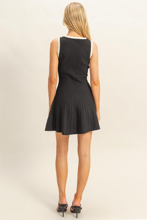 Sleeveless Ribbed Flare Dress