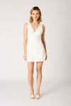 V-neck Pattern Layer Mini Dress