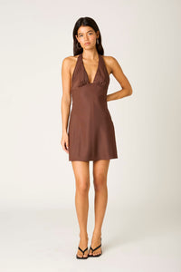 V-neck Satin Mini Dress