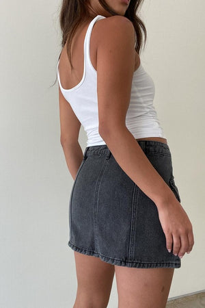 Denim Cargo Skirt
