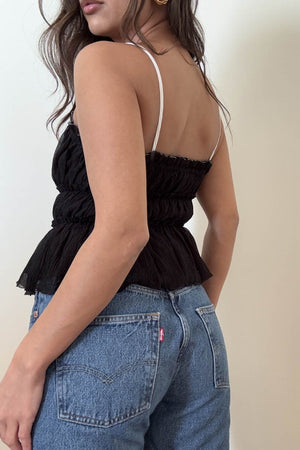 Crinkled Chiffon Bow Detail Cami