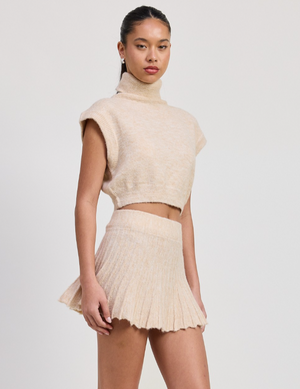 Turtle Neck Cap Sleeve Top & Skirt