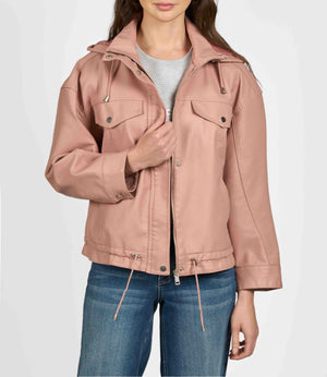 Zip Up Pleather Jacket