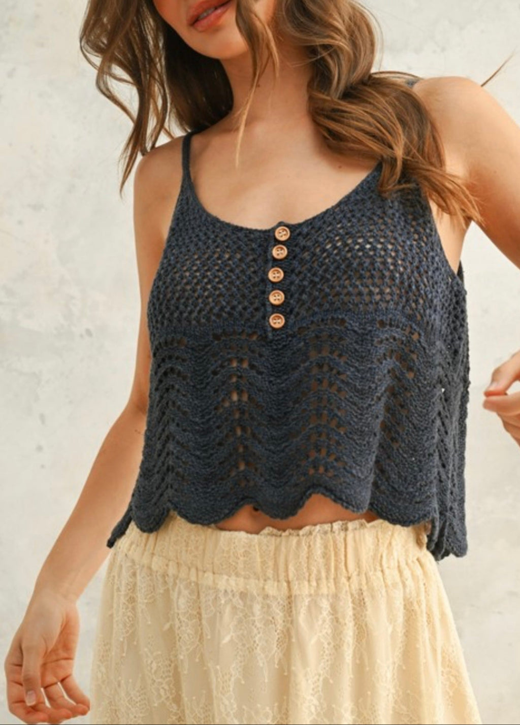 Crotchet Button Top