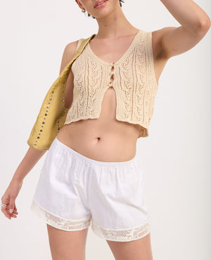 Crochet Button Front Vest Top