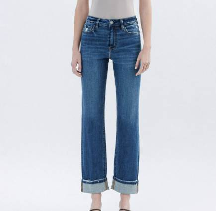 Cuff Straight Jeans