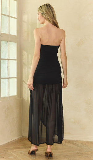 Strapless Sheer Maxi Dress