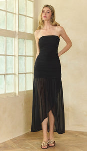 Strapless Sheer Maxi Dress