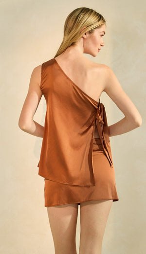 Asymmetrical Two Piece Set Rust