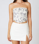White Faux Leather Skort