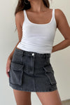 Denim Cargo Skirt