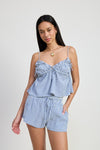 Ruffle Baby Doll Stripe Top and Shorts