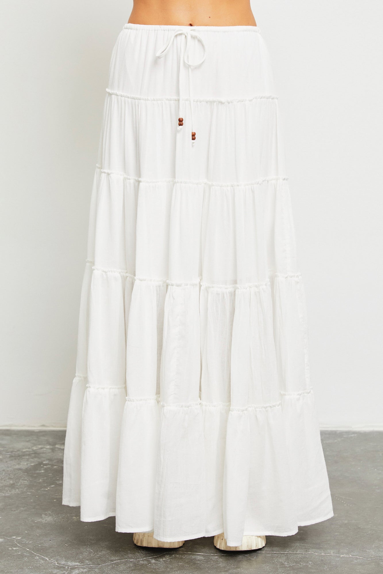 Detailed Tiered Maxi Skirt