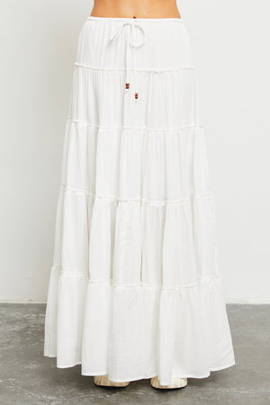 Detailed Tiered Maxi Skirt
