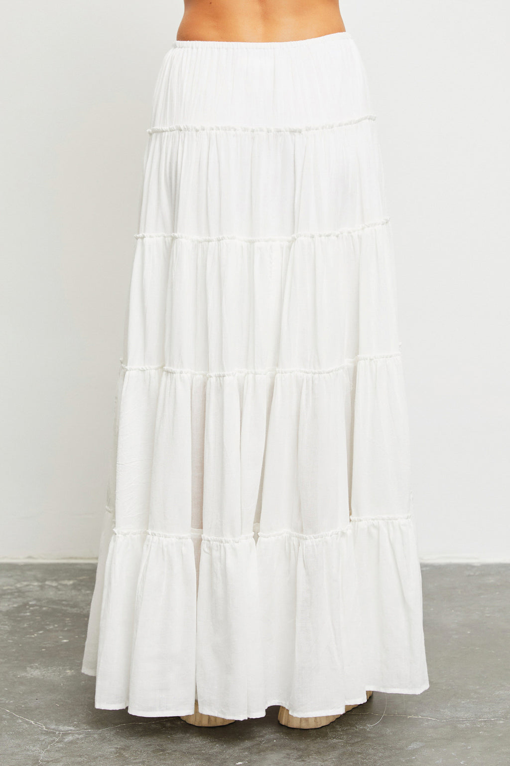 Detailed Tiered Maxi Skirt