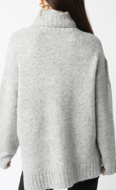 Fuzzy Turtleneck Oversized Sweater