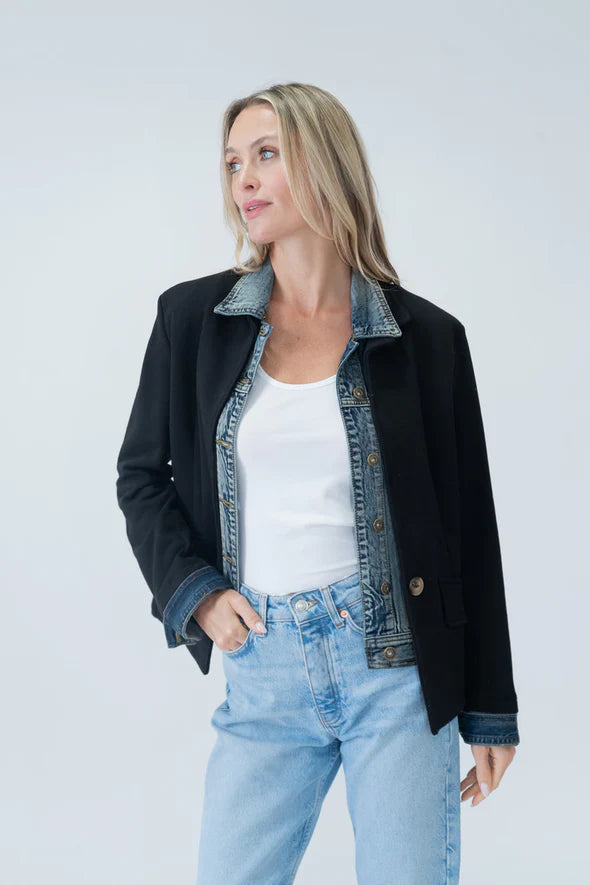 Knit & Denim Blazer