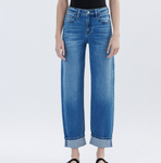 High Rise Barrel Jean with Cuff
