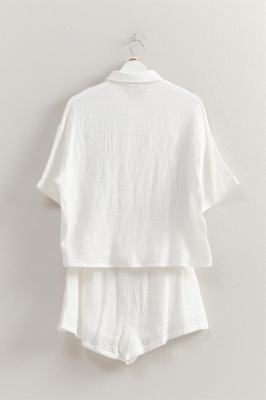 Relaxed Shirt And Flowy Shorts Set