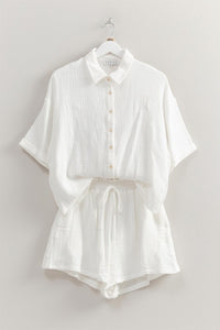 Relaxed Shirt And Flowy Shorts Set