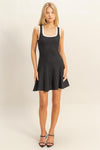 Sleeveless Ribbed Flare Dress
