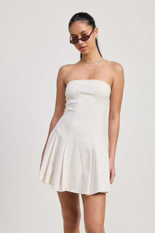 Denim Off White Dress