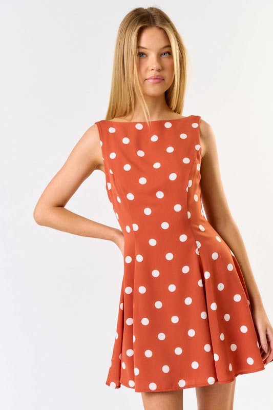 Polka Dot Skater Mini Dress