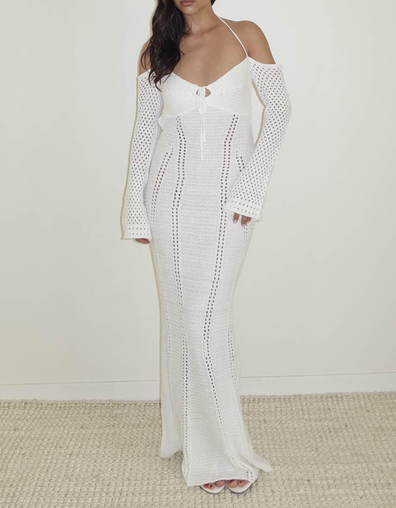 Crochet Halter Maxi Dress