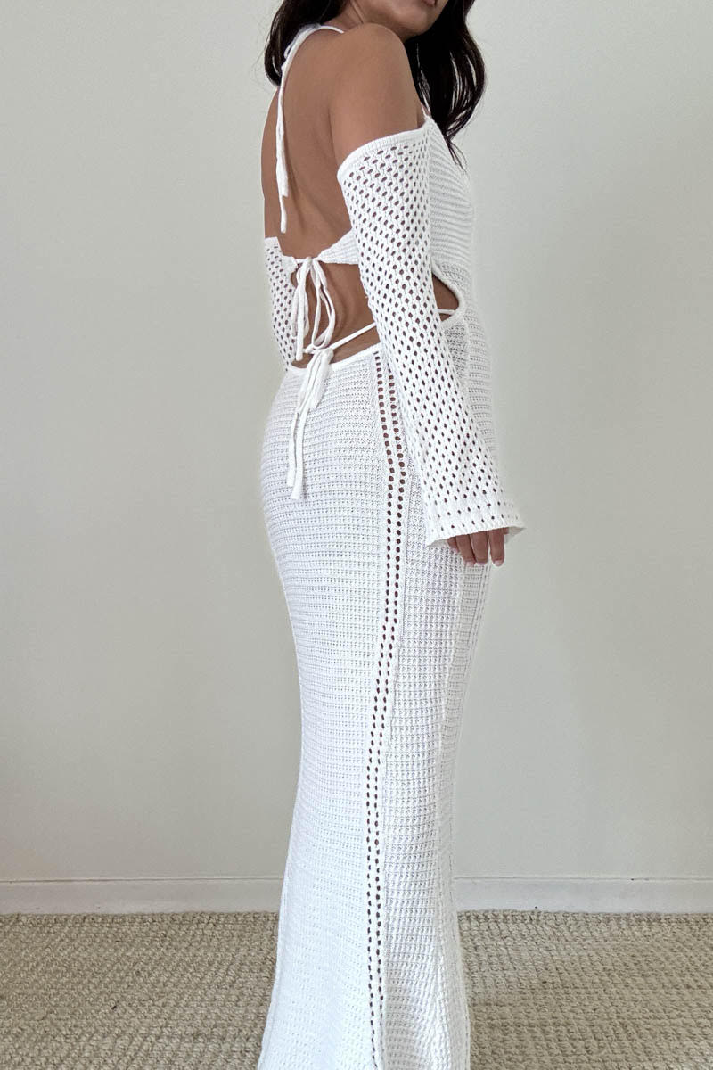 Crochet Halter Maxi Dress