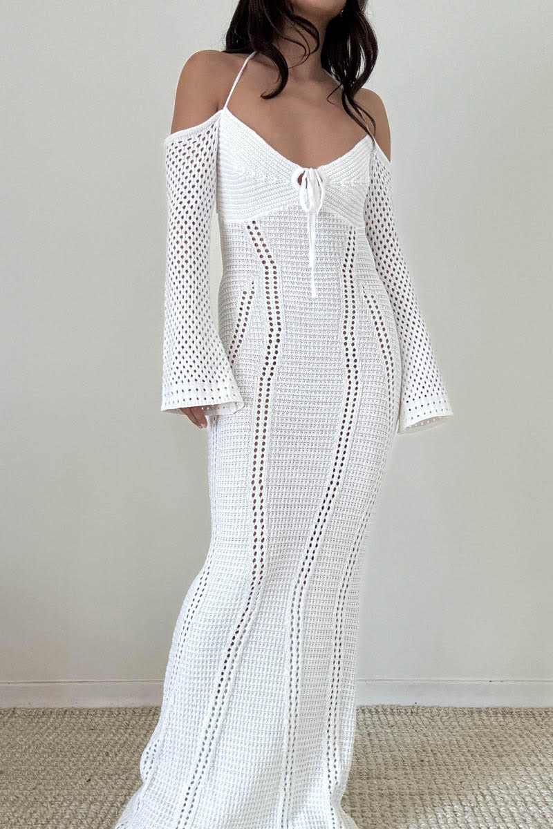 Crochet Halter Maxi Dress