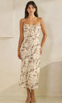 Printed Ruffle Trim Dress
