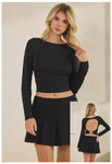 Long Sleeve Open Back Top