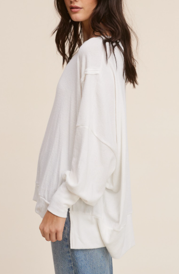 Oversized Boat Neck Hacci Top